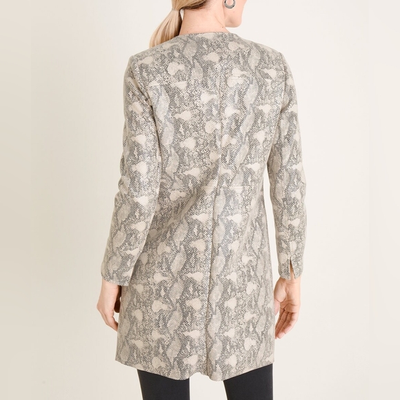 Chico's Faux Suede Snake Print Topper Jacket - Picture 3 of 8